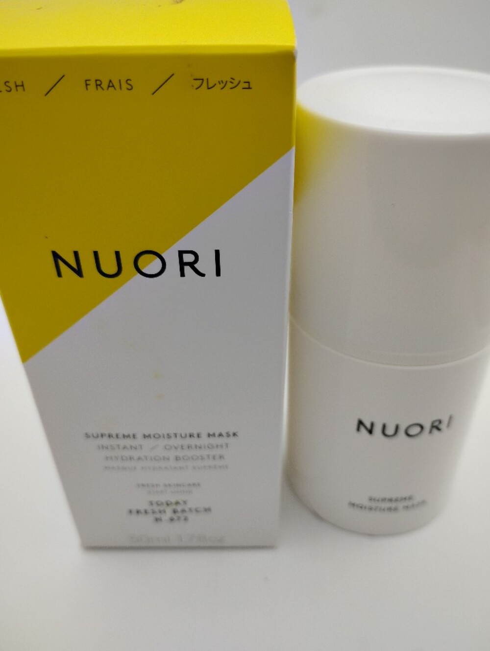 Nuori Supreme Moisture Mask — White & Yellow Hydration Mask